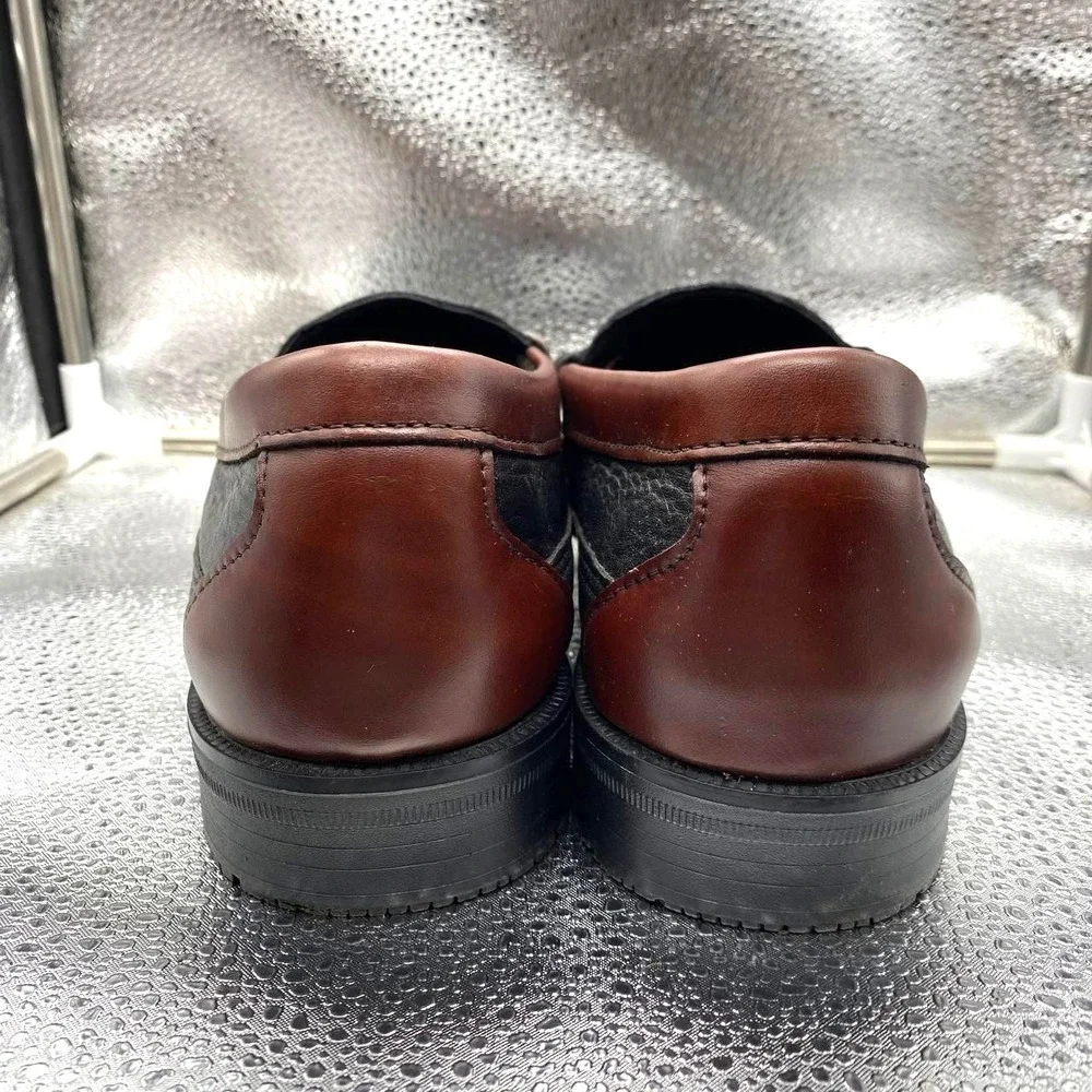 Sebago Broadway 91-7063 Two-Tone Black Brown Leather Penny Loafers Men 10 3E Box